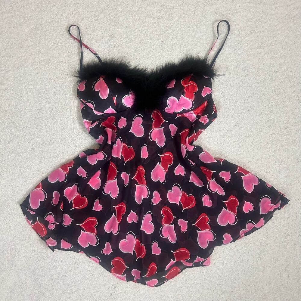 Seductive Wear Heart and Boa Coquette Gyaru Scene Slip